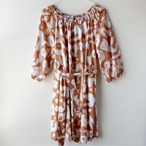5 FOR $25 | Elizabeth and James 100% Cotton Dress Orange White Cheetah Leopard